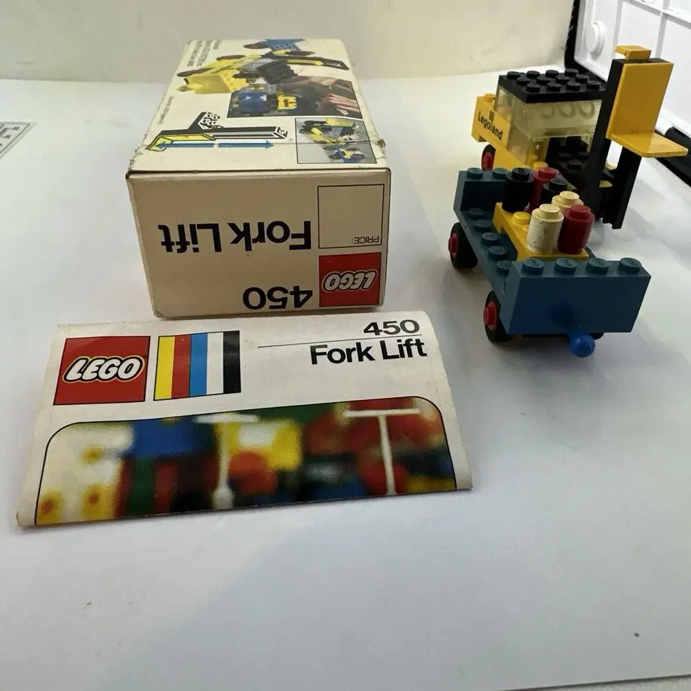1973 Legoland Construction 450 Fork Lift Complete w/Box & Instructions Vintage